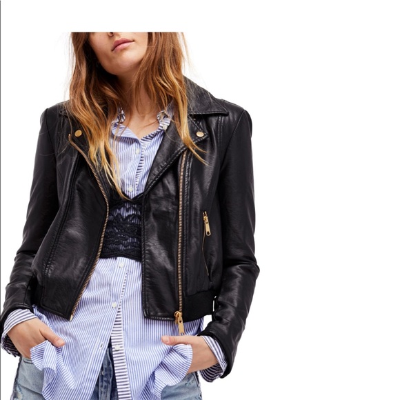 Free People Jackets & Blazers - Free people vegan leather jacket.
